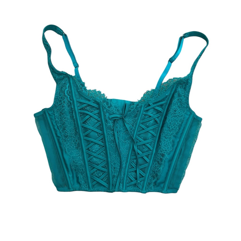 Blue Green Lace Corset Top 🩵💚